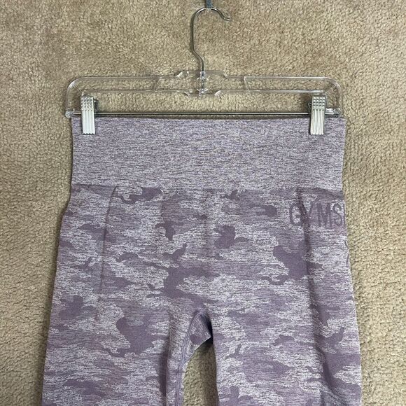 Gymshark Leggings Womens Small Lavender Camo Seamless High-Rise Workout Gym - Picture 3 of 11